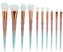 10 Pcs Colorful Makeup Brush Set Soft Eye Shadow Coutour Blending Cosmetic Make Up Tool Professional Natural Beauty Palettes Eyeshadow Brainy Popular Eyes Face