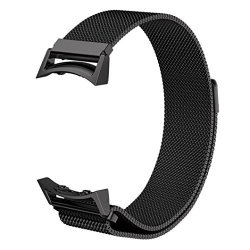 For Gear S2 SM-R720 Toopoot Milanese Magnetic Loop Stainless Steel Watch Band + Connector For Galaxy Gear S2 RM-720 Black