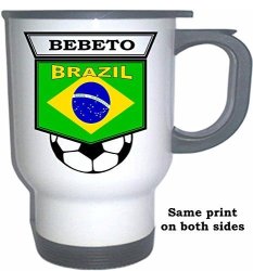 Bebeto Brazil Soccer White Stainless Steel Mug