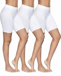 Gilbins 2 Pack Women's Seamless Stretch Yoga Exercise Shorts White