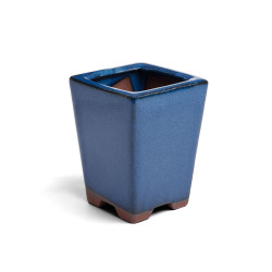 7.5CM X 7.5CM X 10CM Glazed Cacscade Bonsai Container - Dark Blue - Default