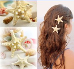 Perfect Accessory For Beach Wedding Natural Starfish Random Sized Bridal Hairclip