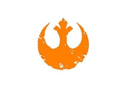Ruki 2-PACK Star Wars With The Battered Insignia Of The Rebel Alliance Car Laptop Window Wall Decal Vinyl Sticker - 4" X 4" Orange