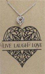 Crcs -stainless Steel Necklace On Card-live Laugh & Love