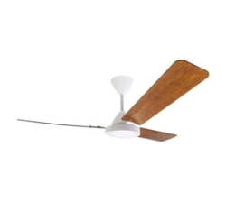 Whirlwind 3-BLADE-LIGHT Teak 1200MM Blade Sweep Ceiling Fan And Wall Mounted Regulator- White