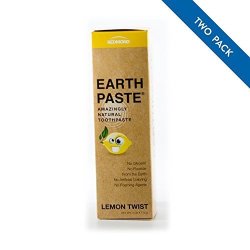 Redmond Earthpaste - Natural Non-flouride Toothpaste Lemontwist 4 Ounce Tube 2 Pack