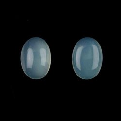 Aaradhya Gemstone Natural Blue Chalcedony Onyx Cabochon Beautiful Blue Chalcedony Stone Gemstones Semi Precious Stones Cabochon Loose Stone Shape Oval Size 15X20 Pes 2 Cts 33.55 B646.