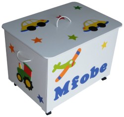 Large Wooden Wings And Wheels Toy Box Personalised