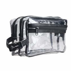Heavy Duty Clear Toiletry Makeup Bags Transparent Shaving Bag Water Resistant Cosmetic Bag Organizer Pouch For Travel With Zipper And Handle Large With 3POCKETS