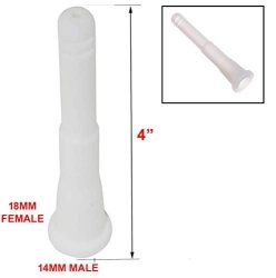 4" Silicone Downstem Stem 14MM Female To 18MM Male Translucent White