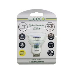 Luceco LGW5G37 3-LE 3PK GU10 Glass LED Lamp