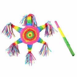 U-smile Colorful Pinata Star Shape Pinata Set With Stick Candy Snack Storage Toys Traditional Pinata Games Party Supplies For Children's Birthday Party 56 X 48CM