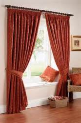 Curtains Maroon With Pattern 3m X 2.5m 2- Tier