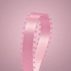 Ben Collection 3 16" X 50 Yards Feather Picot Edge Double Faced Satin Ribbon Art & Sewing Wedding Party Favors Pink