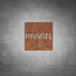 Private Sign - Brushed Stainless Steel
