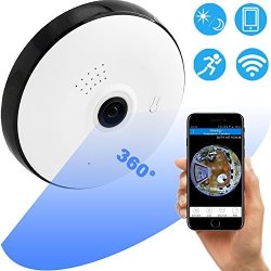 360 Wifi Ip Dome Camera - Panoramic Fisheye 3D Dome Surveillance Cameras Home Security Wireless Ir Night Motion Detection Indoor Wide Angle Remote Baby