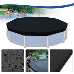 12 3.6M Feet Protective Black Pool Cover For Above Ground Frame Inflatable Swim