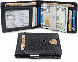 TRAVANDO Slim Wallet With Money Clip Seattle Rfid Blocking Card MINI Bifold Men Carbon