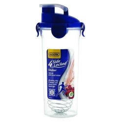 Addis 4 Side Locked Turbo Shaker - 760ML With Stainless Steel Mixer - Blue