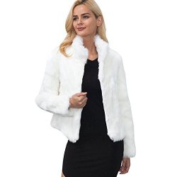 Toimoth New Ladies Womens Warm Faux Fur Coat Jacket Winter Parka Outerwear Outdoor Coat White M