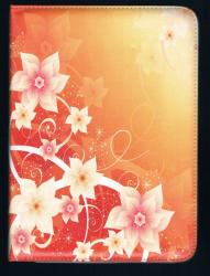 Samsung Galaxy Tab 3 Book Cover "red Orange And Pink Flower" - Design. P5200