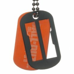 Call Of Duty Black Ops II 22" Dog Tag W Chain Necklace Black & Orange