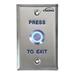 Visionis VIS-7001 Doorbell Type Exit Button For Door Access Control With LED Nc C And No Outputs