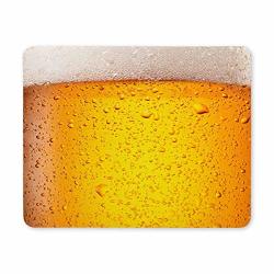Interestprint Water Drops On Glass Of Beer Close Up Beer Bubble Rectangle Non-slip Rubber Mousepad Mouse Pads mouse Mats Case Cover For Office Home Woman