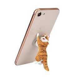 Fullfun Cute Cartoon Cat Phone Sucker Bracket Stand Holder Orange