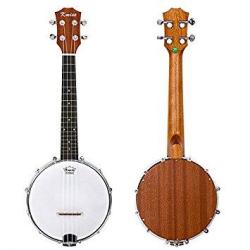 Kmise 4 String Banjo Ukulele Uke Banjolele Concert 23 Inch Size Sapele Wood Banjos