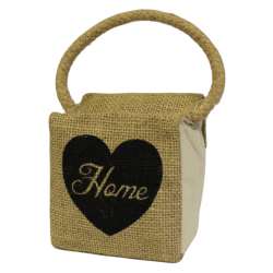 Small Sq Cotton And Jute Door Stop - Heart Home