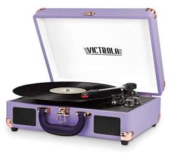 Victrola Vintage 3-SPEED Bluetooth Suitcase Turntable With Speakers Lavender
