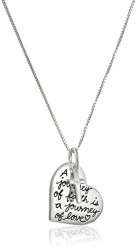 Sterling Silver Faith Heart And Cross Charm Pendant Necklace 18