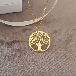 Tamara Gold Plated 925 Sterling Silver Tree Necklace 173MM On 45CM Chain