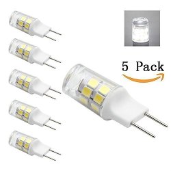 G8 Bi-pin LED Bulb 2 Watts Daylight 6000K 20W Equivalent T4 G8 Base Halogen LED Replacement Bulb For Under-cabinet Accent Puck Light Desk Lamp Lighting PACK-5