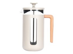 Pisa 8-CUP Cafetiere With Birch Wood Handle 1L Cream