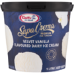 Supa Crema Velvet Vanilla Premium Dairy Ice Cream 1L