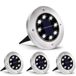 4PC Solar 8 LED Outdoor Waterproof Ground Lights