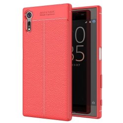 For Sony Xperia Xz Xzs Litchi Texture Tpu Protective Back Cover Case Red