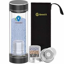 Gosoit Hydrogen Alkaline Water Bottle Hydrogen Water Maker Machine With 1PK Patent Hydrogen-enriched Tile Make Hydrogen Content Up To 800-1200 Ppb And Ph Of 7.5-9.0