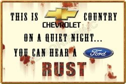 Chevrolet Versus Ford - Classic Metal Sign