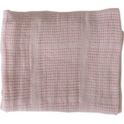 Cotton Cellular Blanket For Pram Or Crib Pink