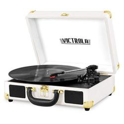 Victrola Vintage 3-SPEED Bluetooth Suitcase Turntable With Speakers White