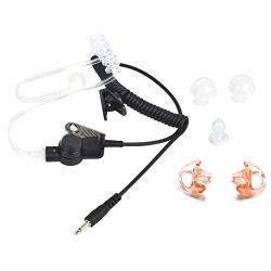 HYS Listen Only Earpiece 3.5mm Jack Headset Surveillance Acoustic Tube Earpiece with Earmolds/Mushroom/Nipple Earbud Ear Tip 