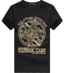 Pioneer Camp Men's Cotton Slim Straight T-Shirt - Black L