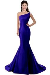 Color E Dress Design Brief Elegant Mermaid One-shoulder Evening Dress Size 10 Royal Blue