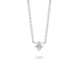 0.50CT Diamond Necklace Round Solitaire 9K White Gold Chain