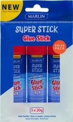 Non Toxic 20G Glue Stick Value Pack Of 3- Handy 3 X 20G Glue Sticks Easy-to-use Twist-up Glue Stick Quick Sticking Works Best