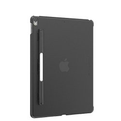 Switcheasy Coverbuddy Pencil Holder Back Cover For Ipad Pro 10.5-INCH Compatible With Smart Keyboard Smart Cover And Apple Pencil Translucent Black