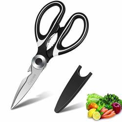 Kitchen Shears Catnee Multifunctional Heavy Duty Kitchen Scissors - Ultra Sharp Stainless Steel Shears For Chicken Poultry Fish Vegetables And Bbq Black+white